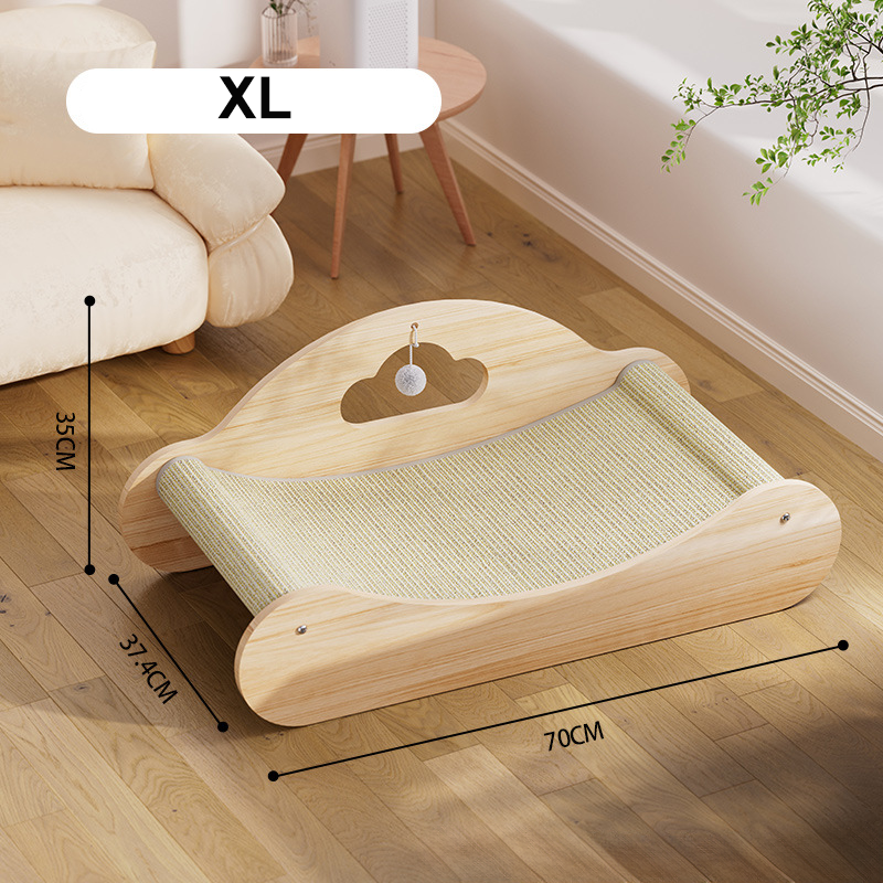 Chaise longue horizontal de sisal para gatos, com zona de arranhar integrada e superfície confortável para descanso