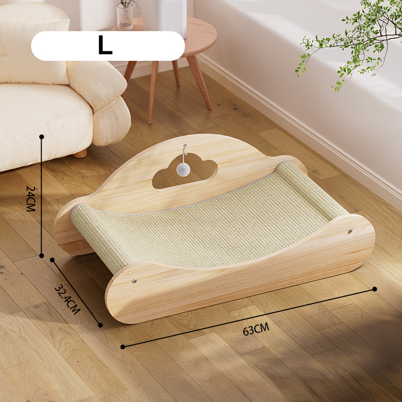 Chaise longue horizontal de sisal para gatos, com zona de arranhar integrada e superfície confortável para descanso