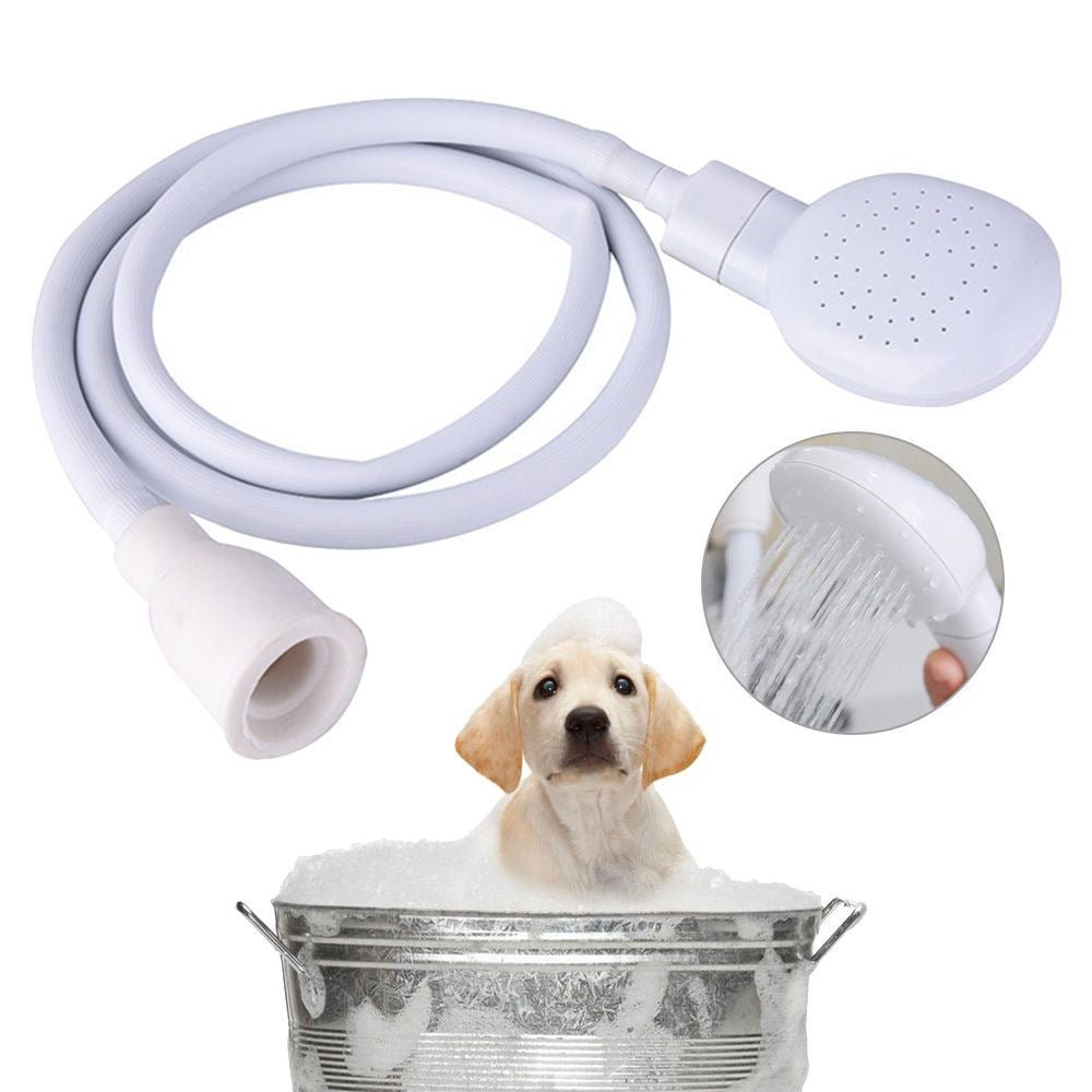 Chuveiro portátil de ligação rápida para banho de cães e gatos, em fundo branco